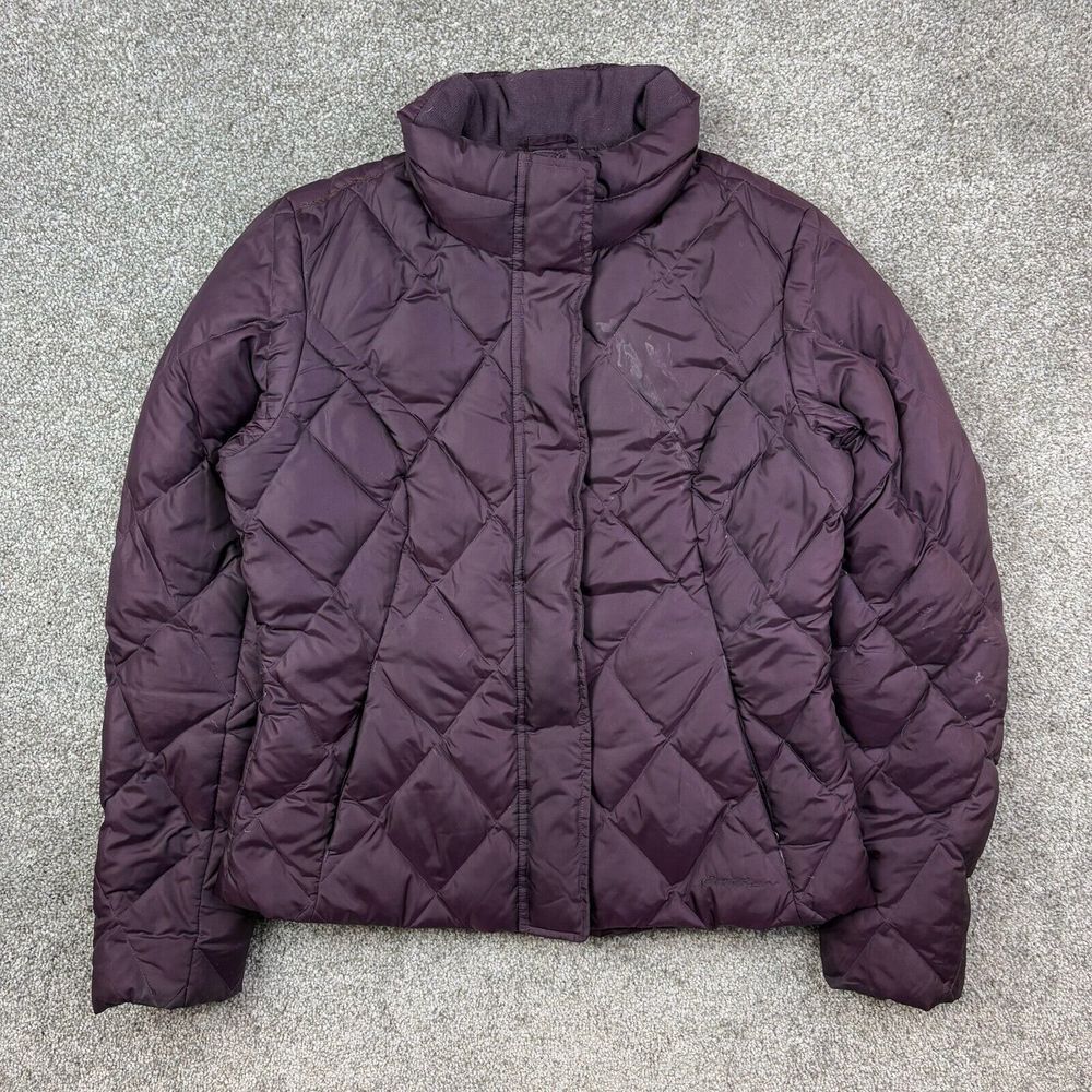 Eddie‎ Bauer Down Jacket Women's Medium Purple Quilted Puffer Goose Down Fill
